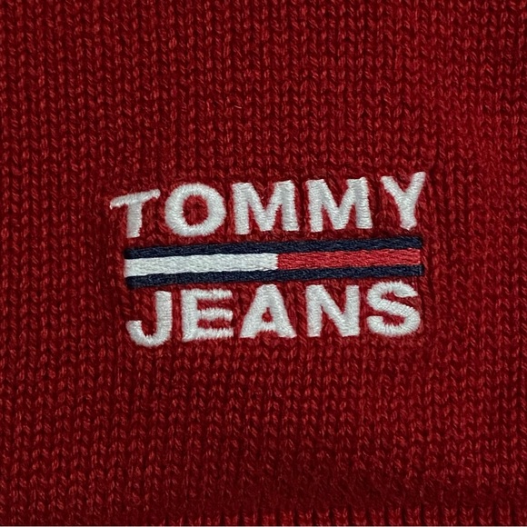 Vintage Tommy Jeans Sweater XL Red Blue White Mens Pullover Cotton - Picture 4 of 7
